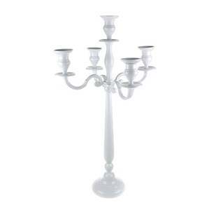 New design White cast Aluminum 5 Arm <b>Candelabra</b> Candle Holder Decorative Tabletop Candle Stand Wedding Centerpiece custom size - Product Image 1