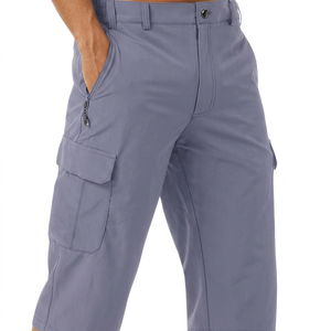 Pantalones Cortos Cargo para Hombre Rolein, Color Sólido, con Bolsillos, Impermeables, de Secado Rápido, Cintura Media, Casuales, de Nylon/Algodón, Cierre de Cremallera, 220g - Product Image 3