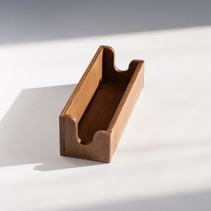 Porta servilletas de madera premium, accesorio de comedor duradero, decoración rústica para cocina, soporte para pañuelos para restaurantes, hoteles, cafeterías. - Product Image 5