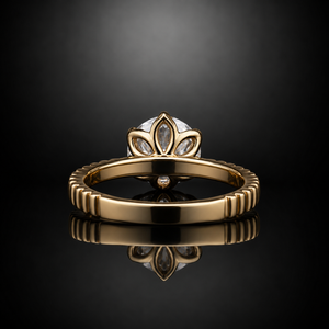 Bague de fiançailles solitaire en diamant de laboratoire taille ronde 2 carats, or jaune 14K 18K, pour femme - Product Image 4
