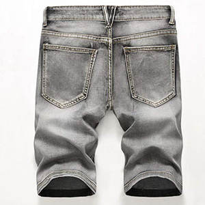 Pantalones Cortos de Mezclilla Elásticos Casuales para Hombre, Pantalones Cortos de Lona de Moda Urbana - Product Image 2