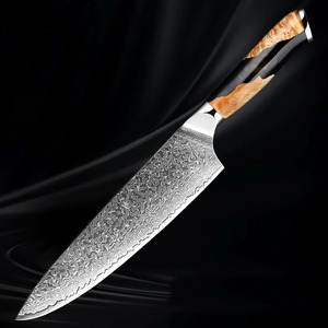 Custom Handmade Modern Chef <b>Knife</b> Extra <b>Sharp</b> Forged Damascus Steel Blade 8in Length Ambidextrous 3.0mm Thickness Resin+Wood - Product Image 6