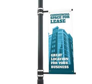 Pancarta Personalizada para Poste de Luz, Pancarta Publicitaria para Exteriores, Pancarta de Vinilo de PVC de Doble Cara con Soportes - Product Image 2