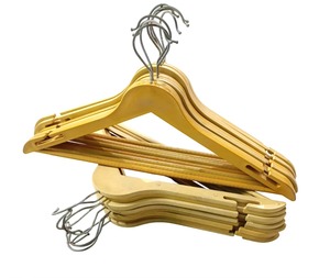 Hot Selling Heavy Duty Eco-Friendly Extra Wide Shoulder Solid Wooden Suit Outerwear Hangers Stainless Steel <b>Hooks</b> for Jackets - Product Image 2