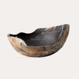 Natural Horn <b>Bowl</b> Decorative Artistic Handcrafted Serving <b>Dough</b> <b>Bowl</b> - Product Image 1