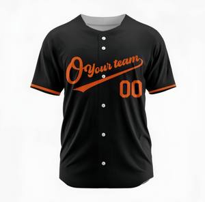 Camiseta de Béisbol Personalizada con Sublimación, Poliéster, Cuello Blanco y Azul, Números en Degradado Rojo, Manga Corta, Cierre de Botones - Product Image 5
