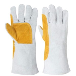 ถุงมือหนังวัวสำหรับงานเชื่อม ป้องกันความร้อน ประกายไฟ อุปกรณ์ป้องกันสำหรับดับเพลิง งานหนัก ทนทาน สะท้อนแสง เสื้อผ้าเพื่อความปลอดภัย - Product Image 1