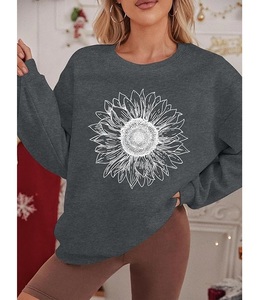 Nueva Llegada Sudadera de Algodón para Mujer de Lujo con Manga Larga, Hombros Caídos, Estampado, Cómoda, Casual, Invierno, Personalizada - Product Image 5