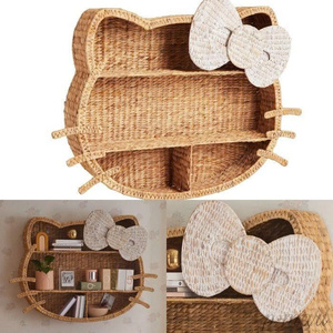 Hello Kitty Shaped Water Hyacinth Hanging Shelf for <b>Wall</b> <b>Decor</b> Living Room Bedroom Nursery | the Best Christmas Gift for Kids - Product Image 2