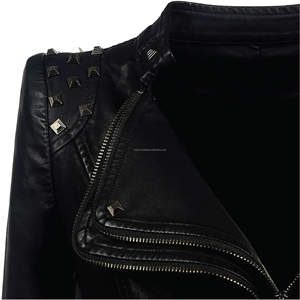 Chaqueta de cuero a prueba de viento de punto elegante para mujer de alta calidad para invierno nueva llegada con MOQ bajo - Product Image 5