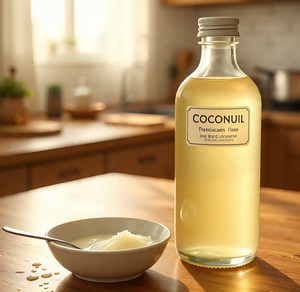 HIMVEDA ORGANIC Aceite de Coco 100% Puro y Natural Prensado en Frío, Aceite Portador para el Cuidado de la Piel y el Cabello, Antienvejecimiento, Suministro a Granel - Product Image 1