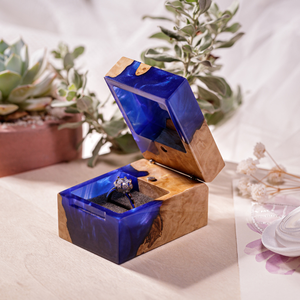Caja para Anillo de Compromiso, Caja para Anillo de Boda, Caja para Propuesta de Matrimonio, Caja de Madera para Anillo, Caja para Anillo de Aniversario - Product Image 1