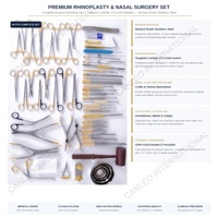 Set Instrumen Rhinoplasty Berkualitas Tinggi 57-Pc, Dapat Diautoklaf, Bahan Stainless Steel Kelas Bedah, Peralatan Plastik Hidung Premium untuk Operasi