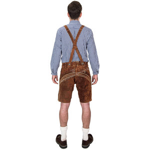Pantalones cortos bávaros Lederhosen personalizados de fábrica con tirantes para hombre, talla grande, ligeros, 100% cuero de vaca. - Product Image 3