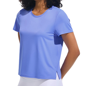 Coolest Crop Style Slim Fit Crew <b>Neck</b> Yoga <b>Tops</b> Casual and Formal wear <b>Top</b> Female Fitness Tee Training Blouse - Product Image 1