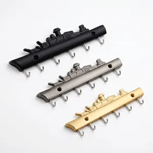 KELLTON Nautical Ship Style Zinc Metal Coat Rack Anchor Hooks Entryway Vintage <b>Clothing</b> Organizer Wall Mount Single Tier - Product Image 5