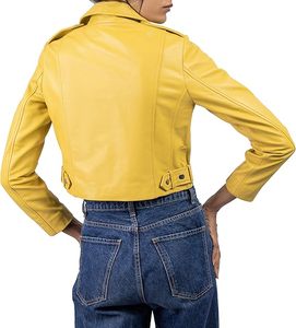 Chaqueta de Cuero Corta de Alta Calidad para Mujer, Estilo Motociclista Clásico, Transpirable y a la Moda - Product Image 6
