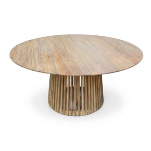 Table à manger ronde en acajou massif sur piétement, design moderne, 4 places, pour maison, villa, appartement - Product Image 3