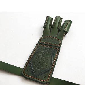 Gant de tir à trois doigts en cuir gaufré, avec sangle à boucle réglable, pour entraînement au tir sur cible et sports de plein air, vente en gros, direct usine - Product Image 5