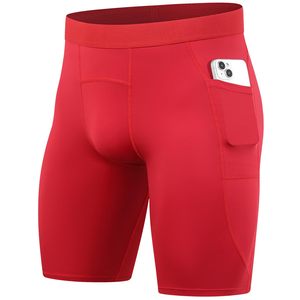 Pantalones Cortos Deportivos de Compresión para Hombre, Color Rojo Sólido, Ajuste Elástico para Gimnasio, Correr, Ciclismo y Entrenamiento - Product Image 5