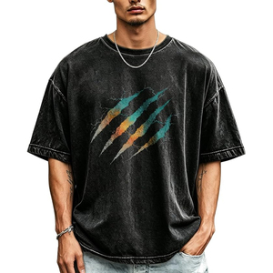 เสื้อยืดคอกลมผ้าฝ้ายซักแล้วสำหรับผู้ชาย ลายกราฟิกทันสมัย แขนสั้น สไตล์ลำลองสำหรับฤดูร้อน - Product Image 1