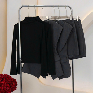 Conjunto de Blazer de Manga Larga y Pantalones Cortos de Algodón, Estilo Casual y Elegante para Mujer, Fabricado en Vietnam - Product Image 3