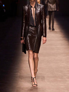 Veste en cuir véritable effet croco pour femme, acheter en ligne en Australie, veste tendance et élégante en cuir de buffle italien pour femme - Product Image 6