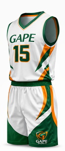 Conjunto de Baloncesto Personalizado para Hombres y Jóvenes, Camiseta y Pantalones Cortos con Nombre y Número del Equipo Impresos, 100% Algodón, Impresión por Transferencia de Calor - Product Image 2