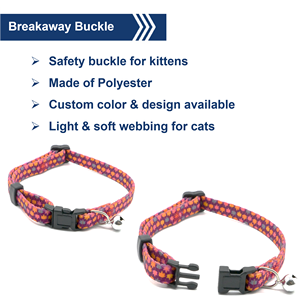 Collier de chat en polyester à motif imprimé festif aux couleurs personnalisées Collier pour animal de compagnie durable à boucle de sécurité souple pour spécial - Product Image 2