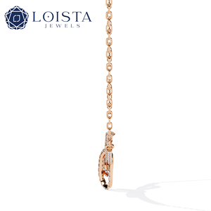 Collier en diamant LOISTA, or jaune, diamants naturels ronds taille brillant, bijoux romantiques pour femmes, à porter au quotidien - Product Image 2
