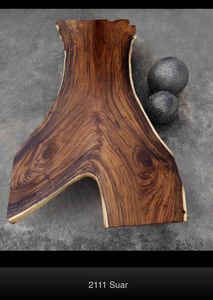 Handmade Rustic Solid Oak Live Edge Farmhouse Dining Table Rectangle Shape Modern Natural <b>Slab</b> Apartment-Friendly - Product Image 3