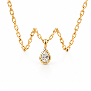 Collar con Colgante Solitario de Diamante Cultivado en Laboratorio, Corte Pera Modificado, 2CT, 9x7mm, Color E, Oro Rosa de 14K, Engaste en Bisel, VVS2, Certificado IGI - Product Image 3