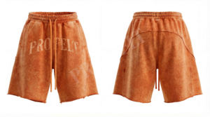 Shorts de sport en toile 100 % coton respirant et à séchage rapide, écologiques, avec logo personnalisé Pro Felt et panneau avant - Product Image 3