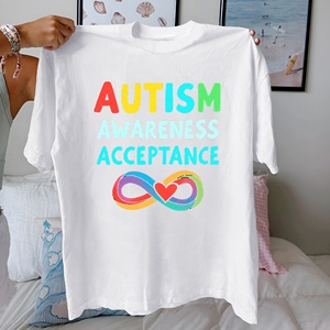 เสื้อยืดผ้าฝ้ายบริสุทธิ์สำหรับผู้หญิงรับรู้ถึงความเป็นออทิสติกได้อย่างไม่มีที่สิ้นสุดสวมใส่สบาย - Product Image 2