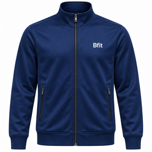 Conjunto Deportivo para Hombre, Chaqueta con Cierre Completo y Pantalones, Color Azul Marino Sólido, Transpirable, Casual, Corte Regular para Otoño - Product Image 2