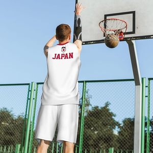 Japan Flag Grain Basketball Jersey Uniform Suit for Men Adults Training <b>Athletic</b> Set - Product Image 3