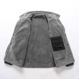 Men's Sherpa <b>Lined</b> Denim <b>Jacket</b> Warm <b>Fleece</b> Jean Coat Winter Trucker <b>Jacket</b> Casual Outdoor Cotton Outerwear Oem Custom - Product Image 3