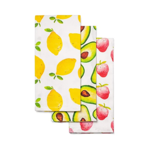 Nouvel ensemble de torchons de cuisine imprimés fruits, motif citron, avocat, fraise, chiffon de vaisselle rectangulaire décoratif en lin pour la cuisine - Product Image 1