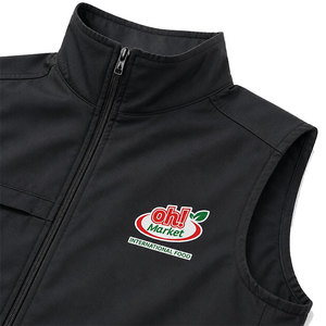 Gilet sans manches pour homme en laine, personnalisable, confortable, respirant, teint en pièce, séchage rapide, décontracté, à carreaux, col montant, avec poches, idéal pour l'été - Product Image 3