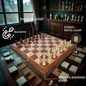 ILAHI's Eco-Friendly Rustic Polished Rectangle <b>Chess</b> <b>Board</b> Game 100% Handmade Pure Wood Animal/Love Style Customized Size <b>Chess</b> - Product Image 3