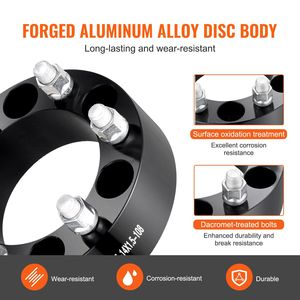 Adaptadores y Espaciadores de Rueda Forjados de 6 Birlos, 2 Pulgadas, 6x5.5 Pulgadas, Centrados en el Eje, Pernos M14 X1.5, Compatibles con Vehículos de 1988 a 2023 - Product Image 5