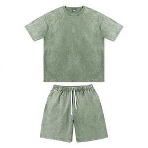 INFLOW SPORTS Conjunto de Camiseta y Pantalones Cortos de Algodón Ecológico de 180 GSM para Hombre, Pantalones Personalizados, Ropa Urbana, Hip Hop, Talla Grande - Product Image 3