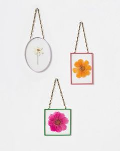 Metal Rectangle Photo <b>Frame</b> <b>Gold</b> Tone Vertical With Green Velvet Hanging Strap Tree Print Display Case - Product Image 5