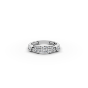 Lab-Grown Half <b>Moon</b> Pave Diamond <b>Ring</b> - Product Image 6