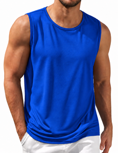 <b>Men's</b> <b>White</b> Cotton Sleeveless Tank Top O-Neck Casual Knitted Breathable Solid <b>Vest</b> - Product Image 4
