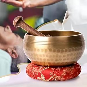 Bol chantant en métal artisanal pour la méditation, la thérapie sonore, le yoga, la guérison, la relaxation et la pleine conscience - Product Image 1