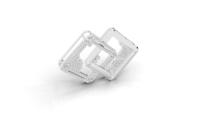 Broche Aarinya en or 14 carats avec diamant de laboratoire entrelacé, sertie clos, design géométrique minimaliste, classique et audacieuse