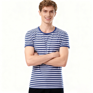 New OEM Wholesale Oversized <b>Short</b> <b>Sleeve</b> T-shirts for Men Women 100% Cotton Breathable Quick Dry Casual Blue White Contrast - Product Image 1