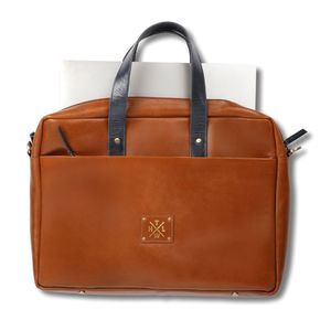 Genuine Leather Brown Large Capacity Laptop <b>Bag</b> Briefcase Crossbody <b>Computer</b> Handheld Business Travel <b>Bag</b> - Product Image 2