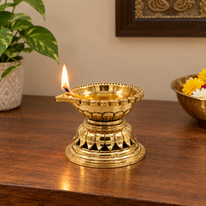 Handmade Brass Diya <b>Oil</b> <b>Lamp</b> for Puja Home Temple Decor Diwali Festival Decorative Traditional Indian Brass Ghee <b>Lamps</b> for Decor - Product Image 4